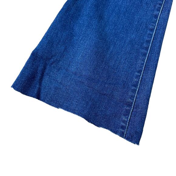 MOTHER The Weekender Sweet Lime Flared Denim Jeans CUT OFF FLAWED - Picture 4 of 9